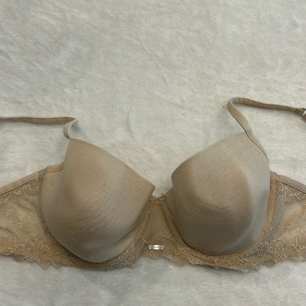 Gilly Hicks Nude beige lace tshirt bra
